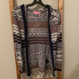 Kids colorful Say What cardigan- size M